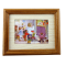 Dolls House Miniature Puppet Show Picture Painting in Walnut Frame