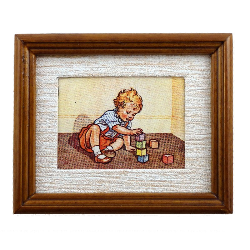 Dolls House Learning to Build Painting Walnut Frame Miniature