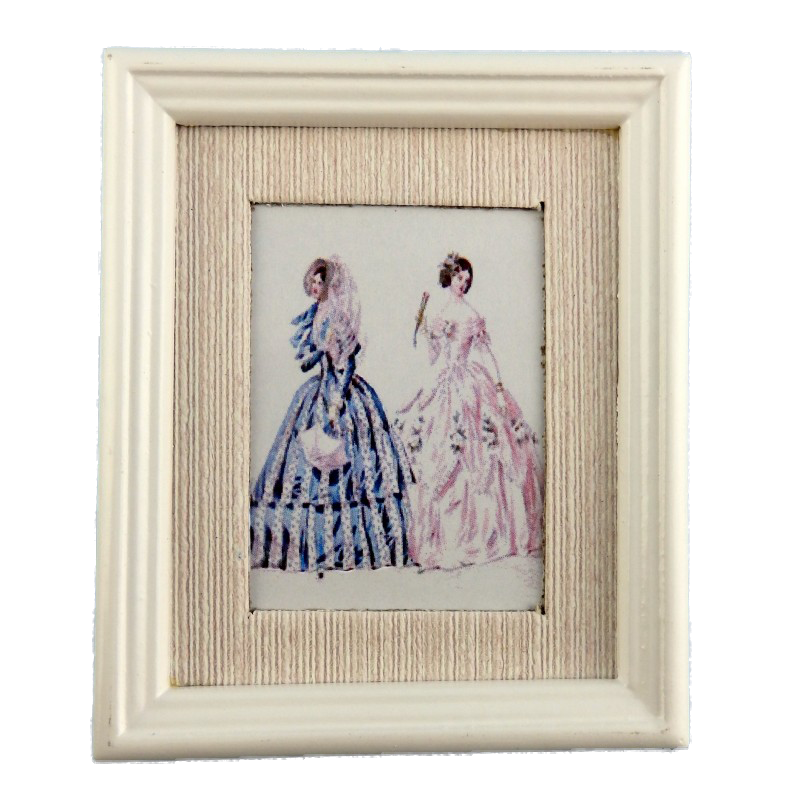 Dolls House Summer Fashion Painting White Frame Miniature Accessory Picture