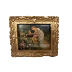 Melody Jane Dolls House Edwardian Romance Painting Gold Frame Miniature 
