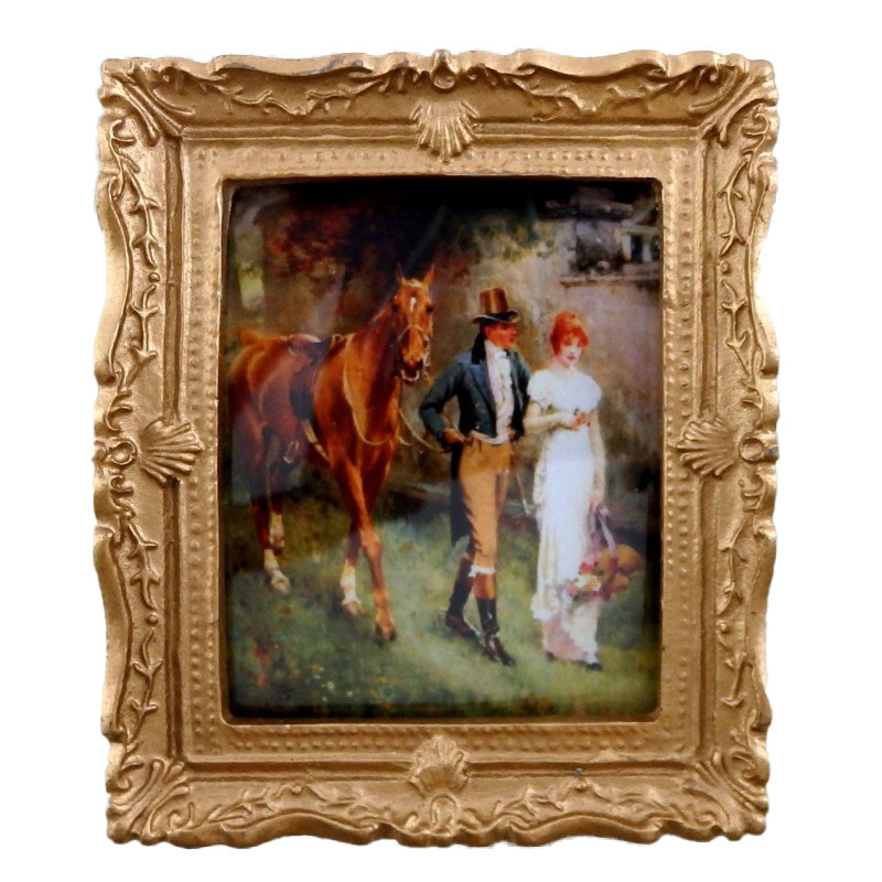 Dolls House Edwardian Romance Painting Gold Frame Miniature 