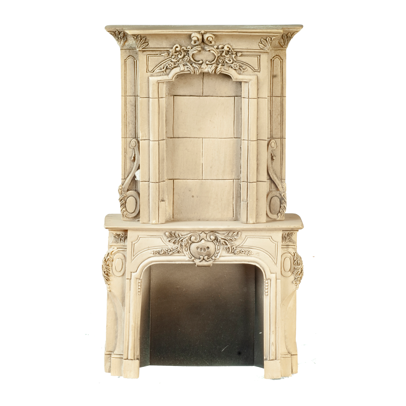 Dolls House Grey Victorian Fireplace Surround Miniature Resin Furniture 1:12