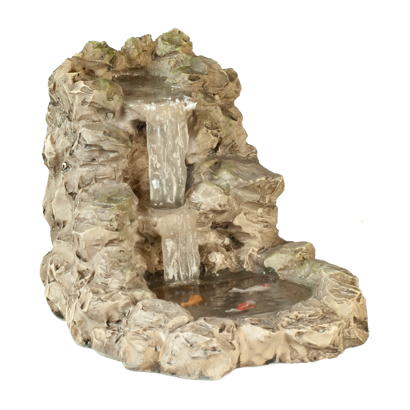 Dolls House Grey Waterfall with Pond Miniature Garden Accessory 1:12 Scale 