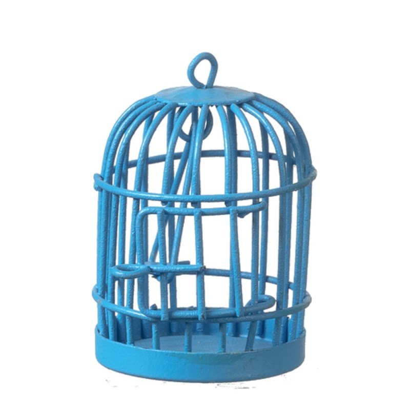 Dolls House Round Blue Birdcage Miniature 1:12 Scale Pet Accessory 