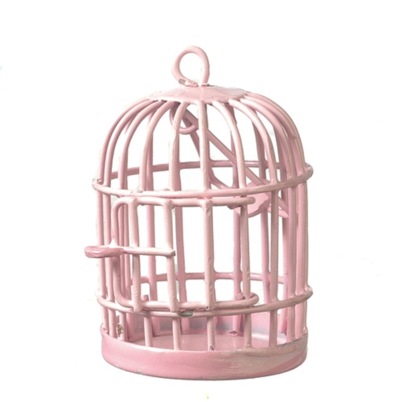Dolls House Round Pink Birdcage Miniature 1:12 Scale Pet Accessory 