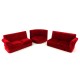 Dolls House Modern Red Velvet Corner Sofa Miniature Living Room Furniture       