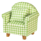 Dolls House Green Gingham Check Armchair 1:12 Living Room Furniture
