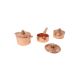 Dolls House Miniature Kitchen Accessory Copper Saucepan Pan Set